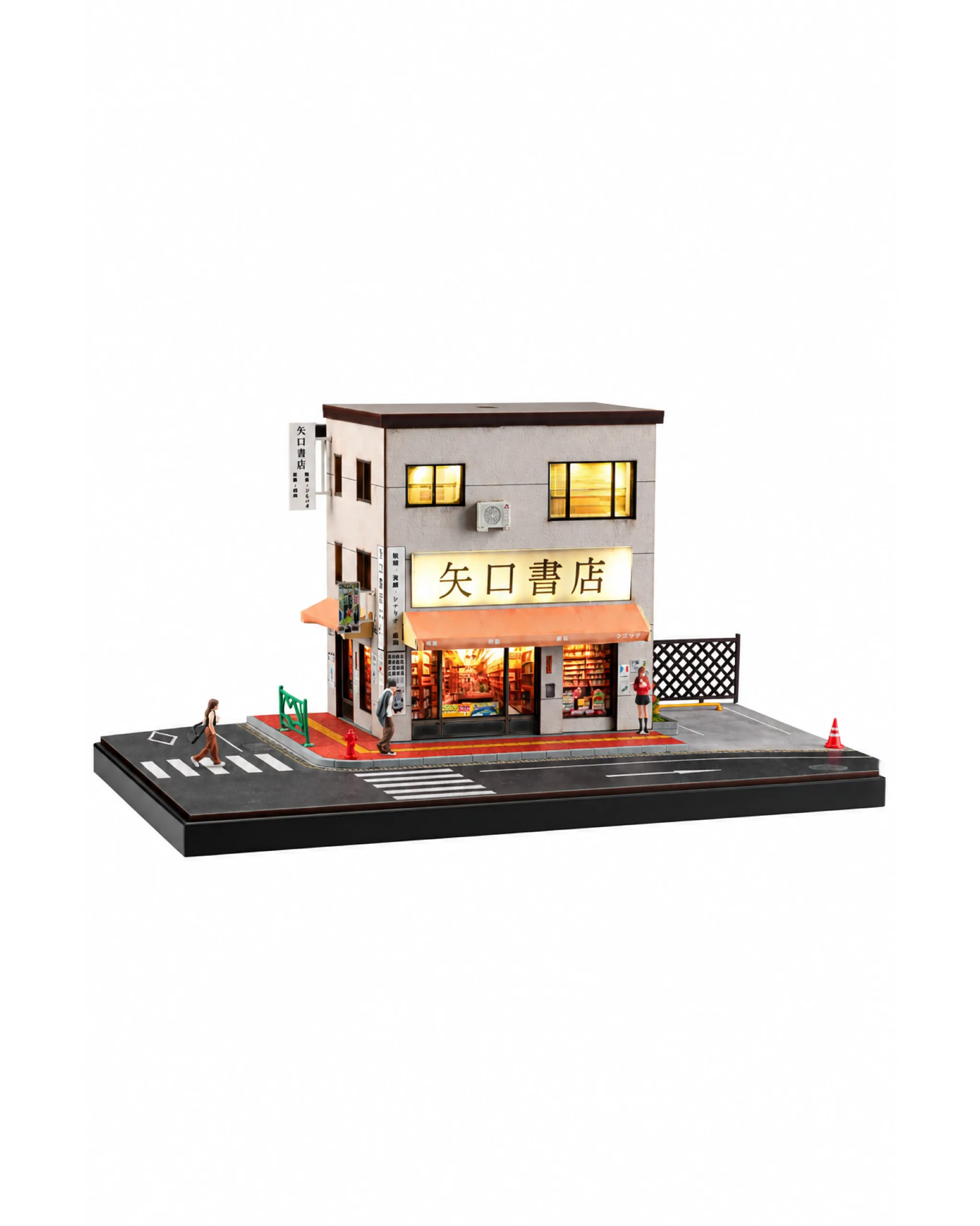 Bookstore diorama — a first scene that looks complete